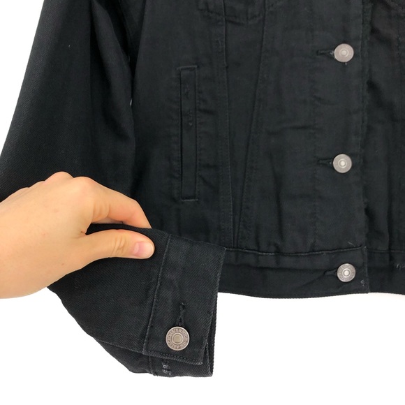 ABERCROMBIE & FITCH Flannel Lined Jean Jacket Black XS - Picture 2 of 8